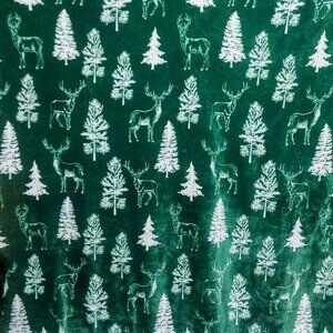 Green Elk Forest Throw Blanket {GM0091}
